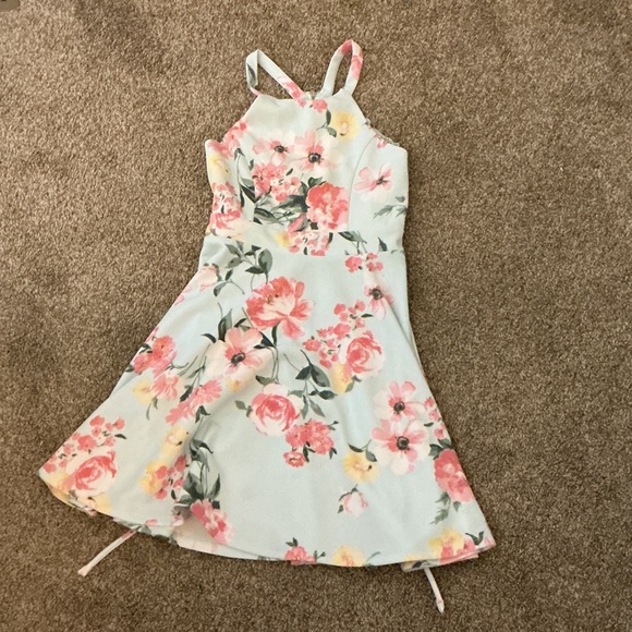 Speechless Pink and Green Floral Kids Dress - Picture 1 of 3